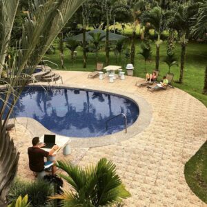 Working from the pool